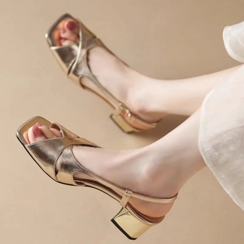 Buckle Square Toe Sandals