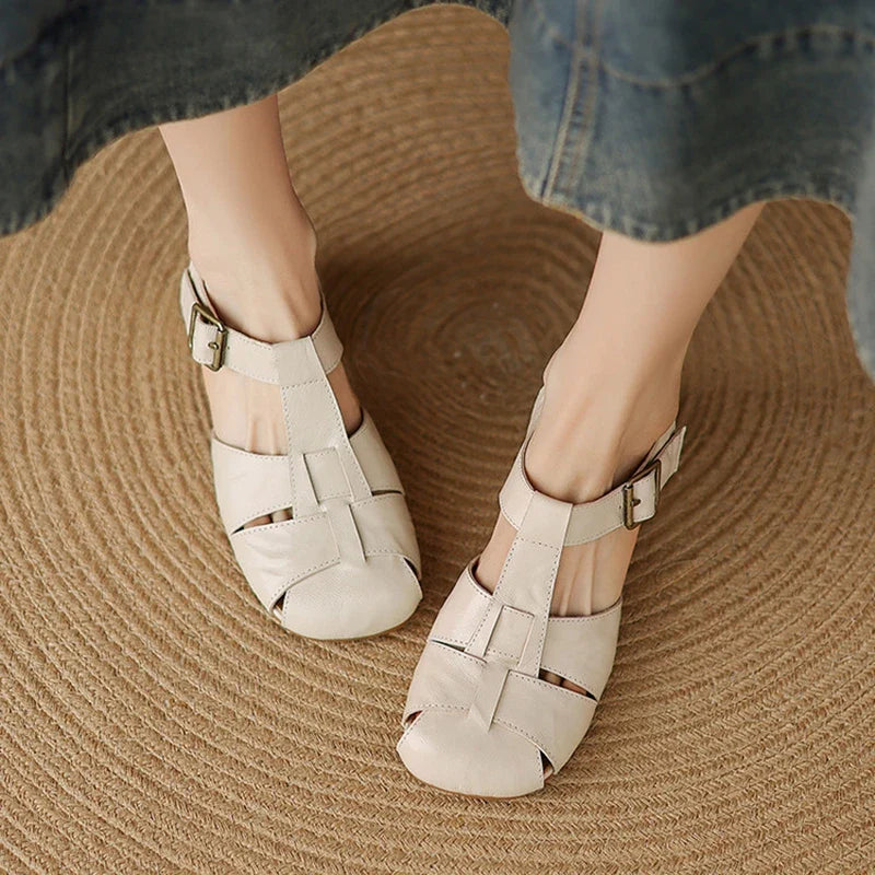 Square Toe Chunky Heel Shoes