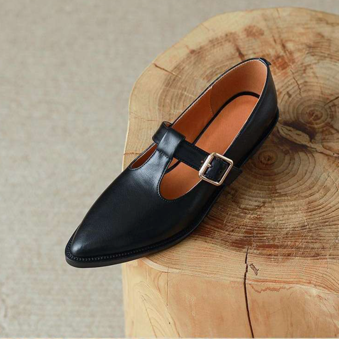 Pointed Toe Solid Heels Shoes