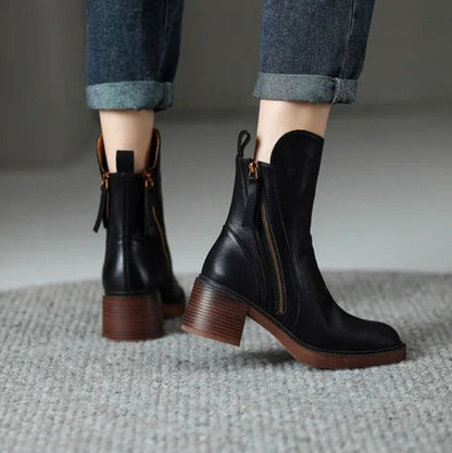 Zipped Chunky Ankle Boots