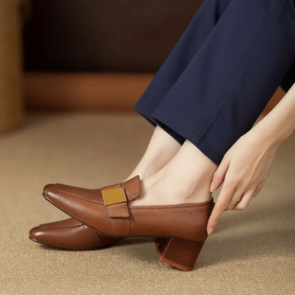 Vintage Block-Heel Loafers
