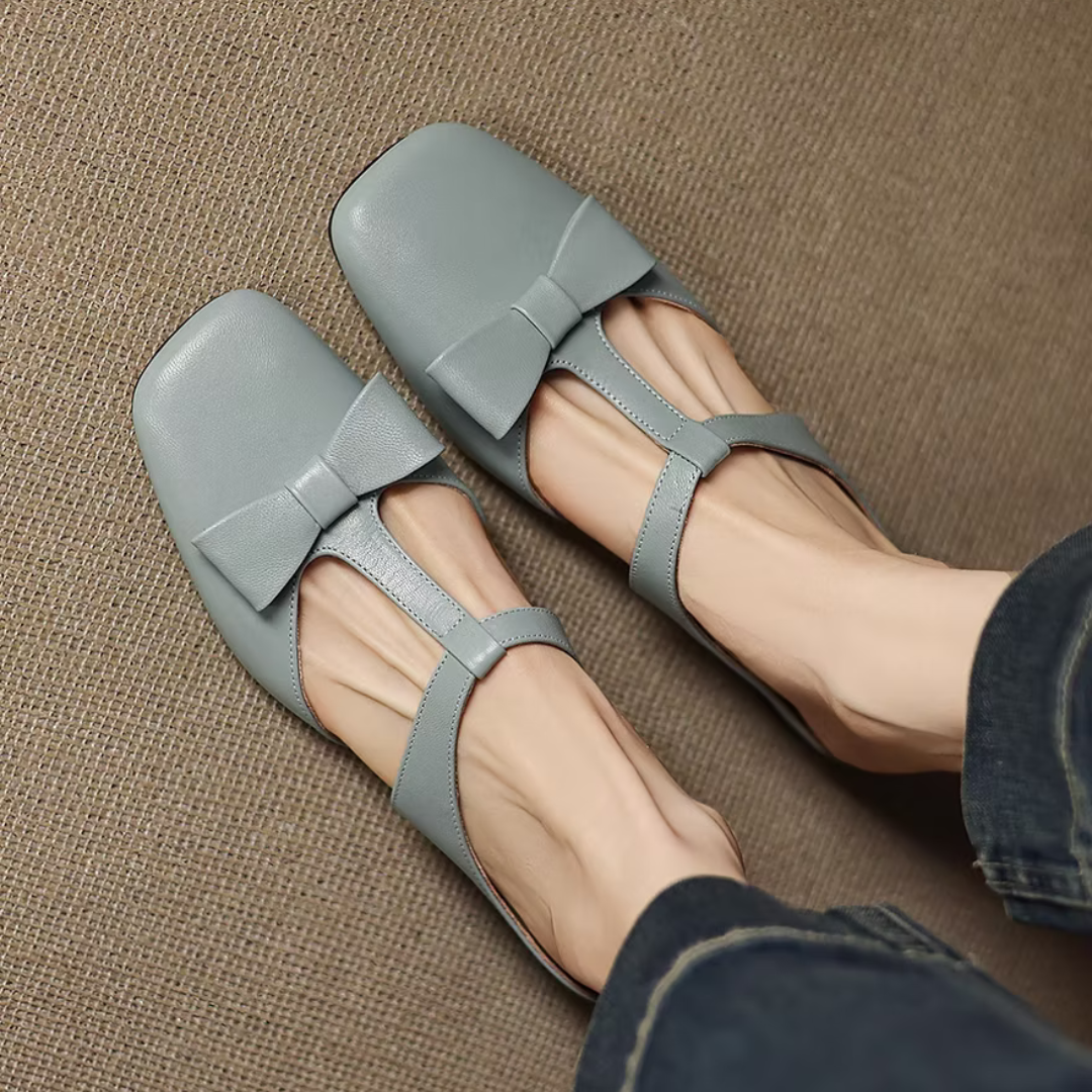 Square Toe Low Heel Slippers