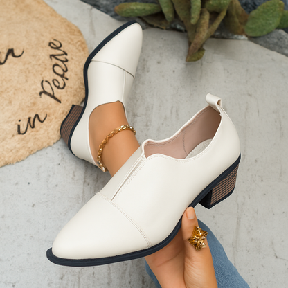 Pointed Toe Chunky Heel Ankle Boots