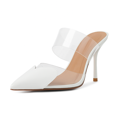 Clear Strap Stiletto Mules