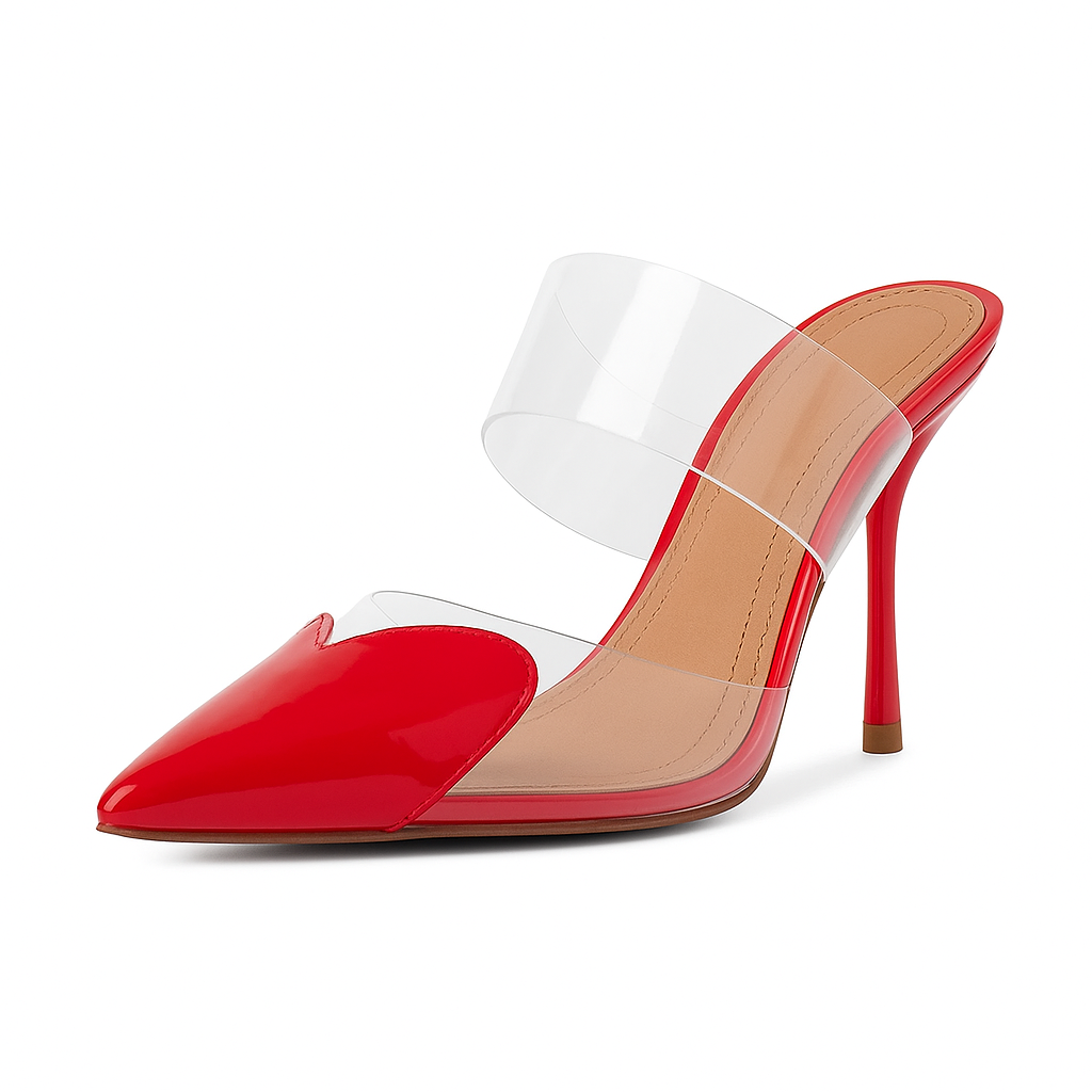 Clear Strap Stiletto Mules