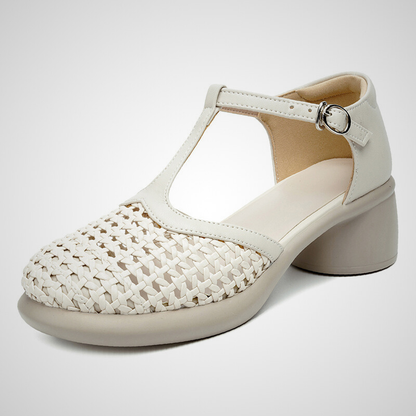Woven T-Bar Mary Janes Shoes