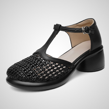 Woven T-Bar Mary Janes Shoes