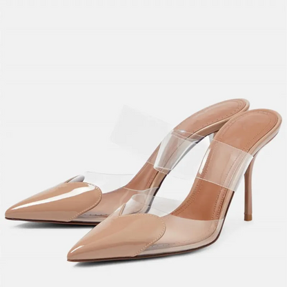Clear Strap Stiletto Mules