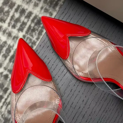 Clear Strap Stiletto Mules