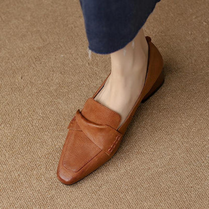 Chunky Heels Square Toe Shoes