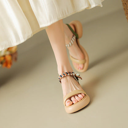 Pearl Accent Scarf Sandals