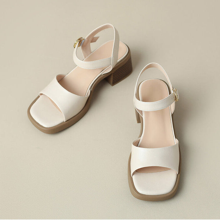 Retro French Square Sandals