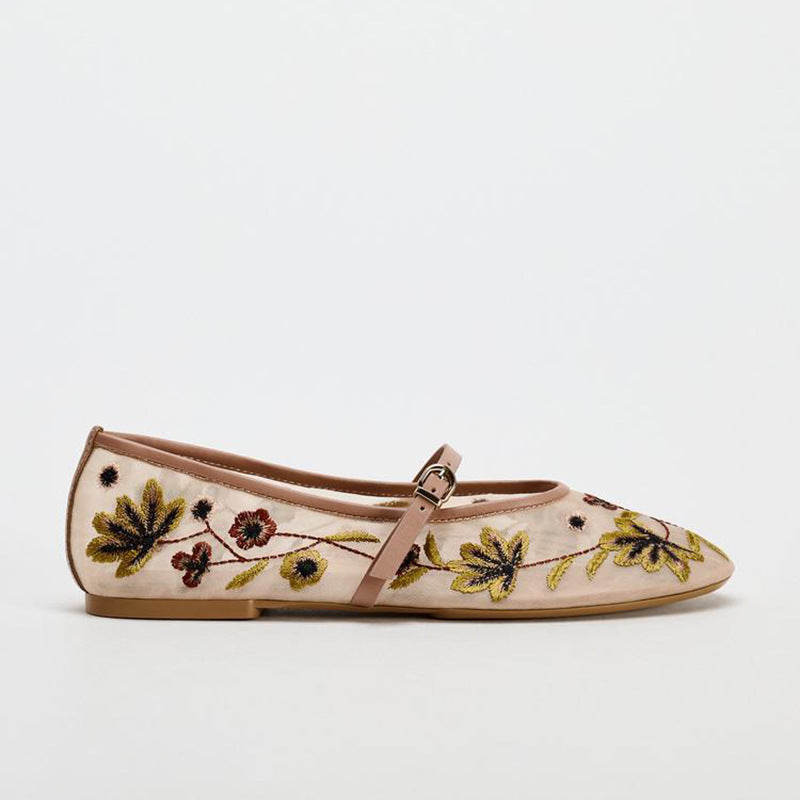 Embroidered Mary Janes