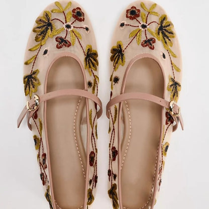Embroidered Mary Janes