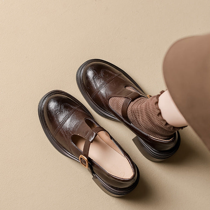 Mid Heel Mary Janes Sandals