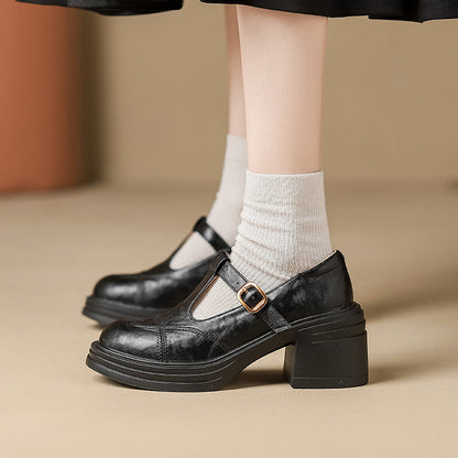 Mid Heel Mary Janes Sandals