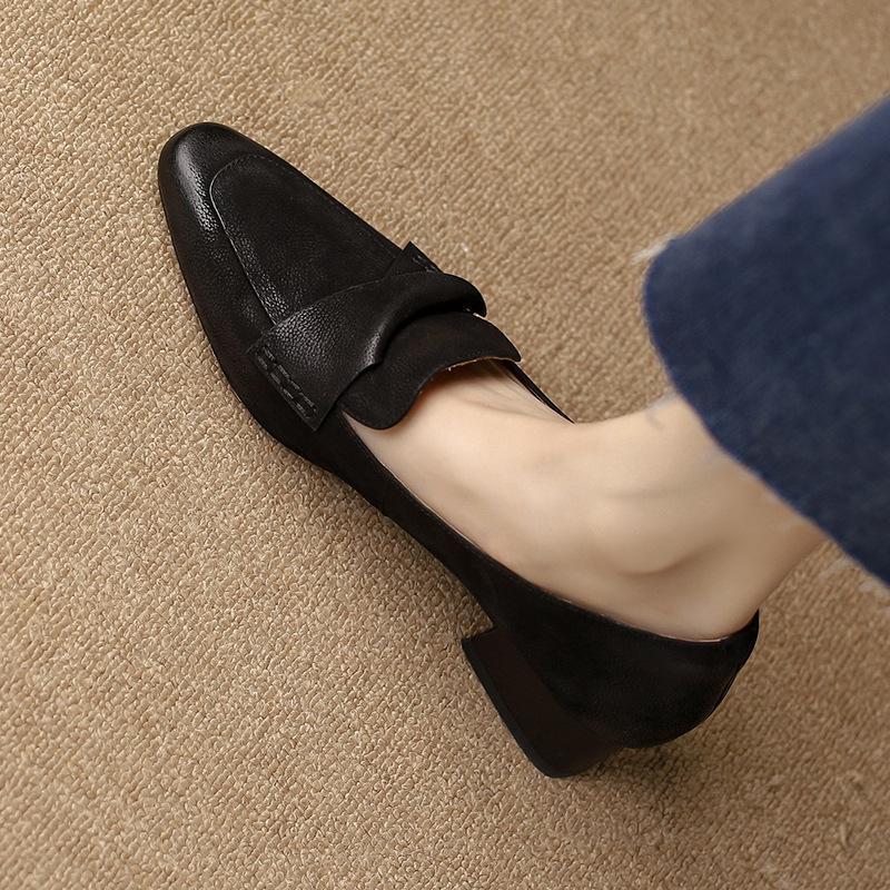 Chunky Heels Square Toe Shoes