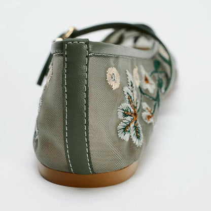 Embroidered Mary Janes