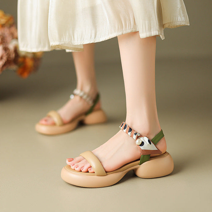 Pearl Accent Scarf Sandals