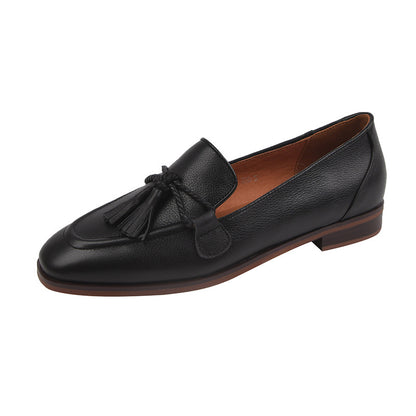 Square Toe Double Knot Tassel Loafers