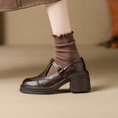Mid Heel Mary Janes Sandals