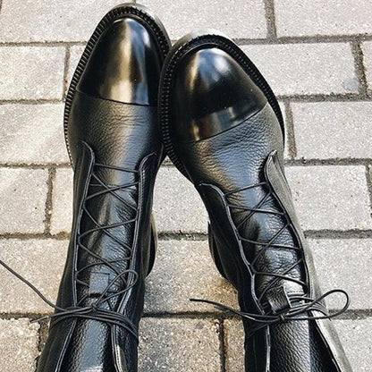 Low Heel Lace Up Boots