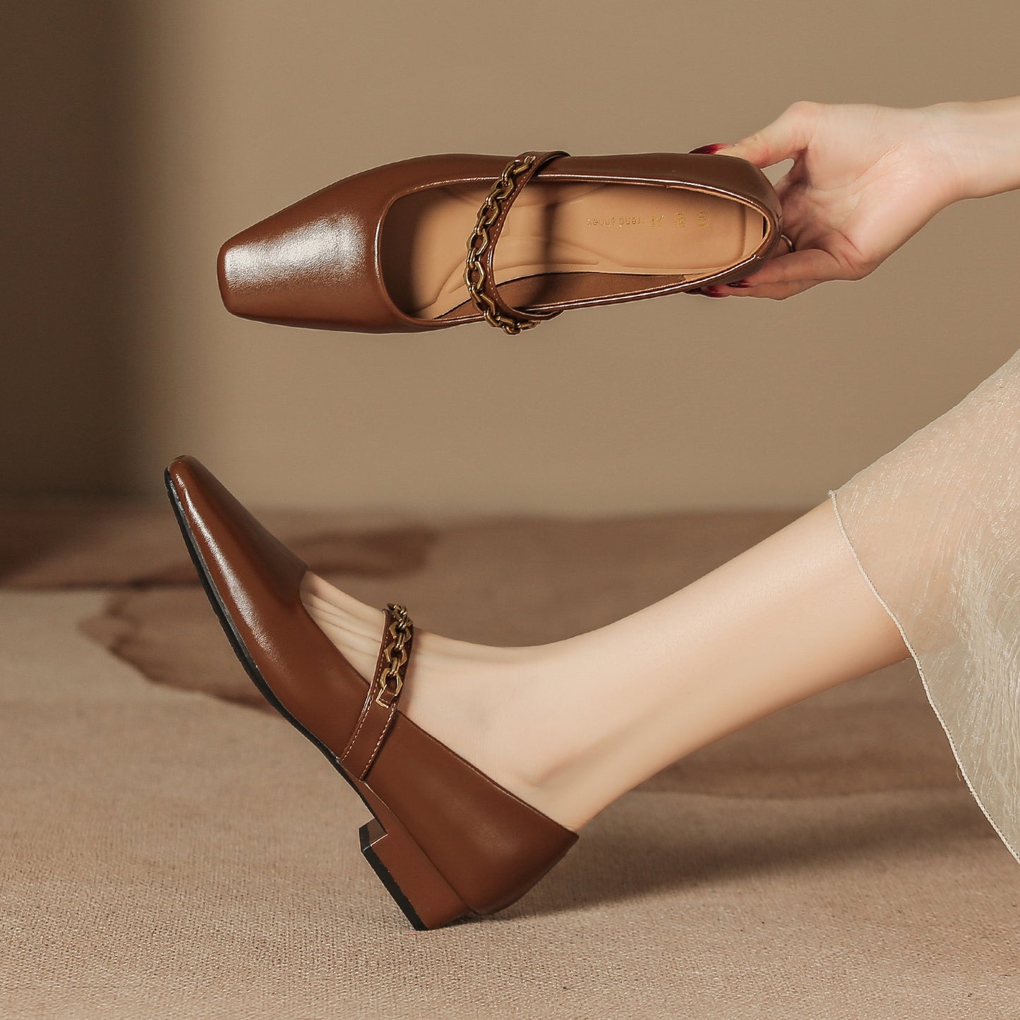 French Mary Jane Flats