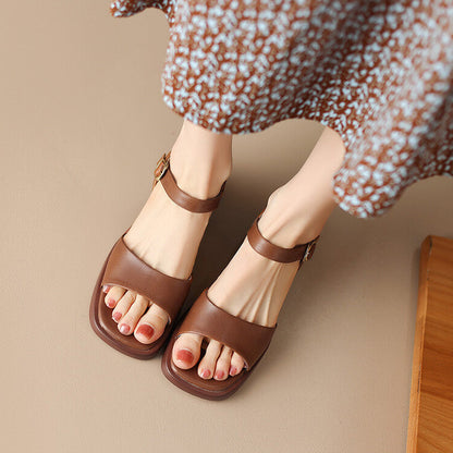Retro French Square Sandals