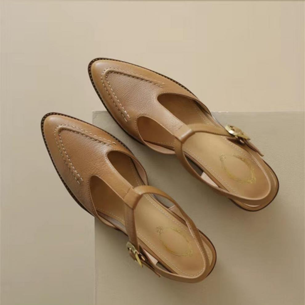 Wide Strap Buckle Shoes