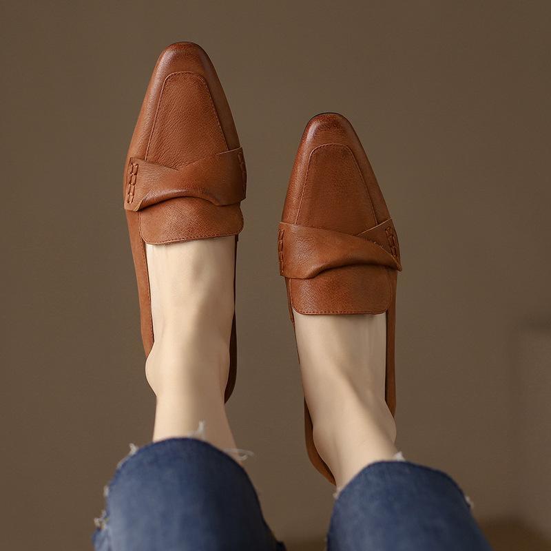 Chunky Heels Square Toe Shoes