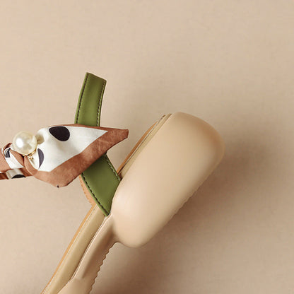 Pearl Accent Scarf Sandals