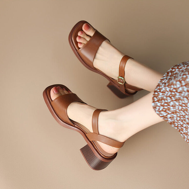 Retro French Square Sandals