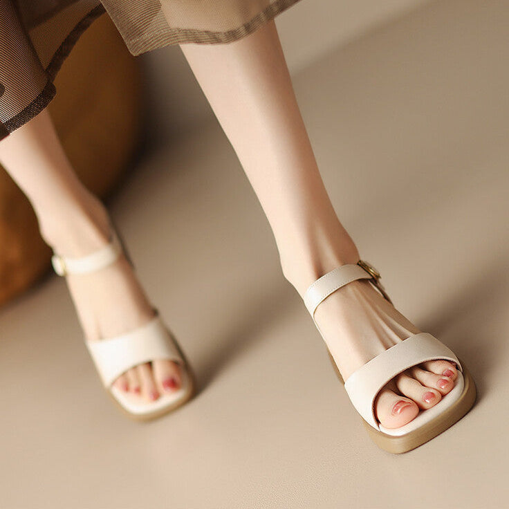 Retro French Square Sandals