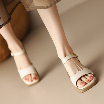 Retro French Square Sandals
