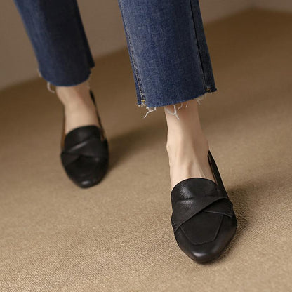 Chunky Heels Square Toe Shoes