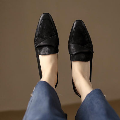 Chunky Heels Square Toe Shoes