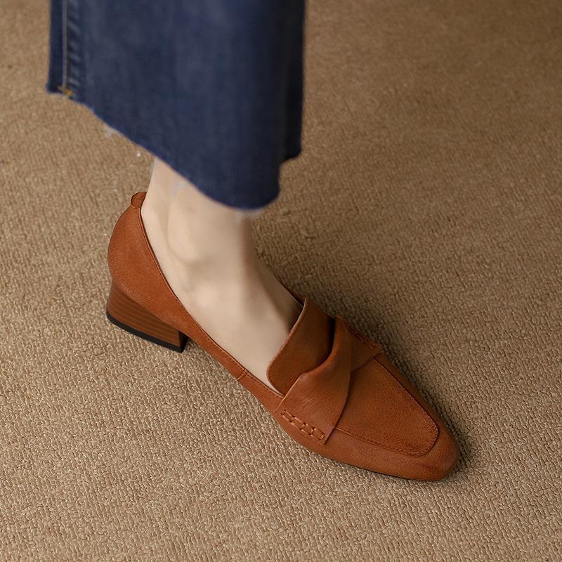 Chunky Heels Square Toe Shoes