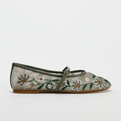 Embroidered Mary Janes