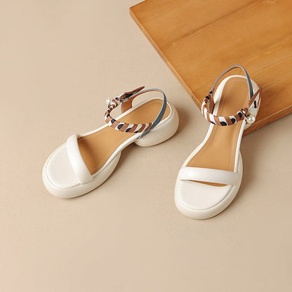 Pearl Accent Scarf Sandals