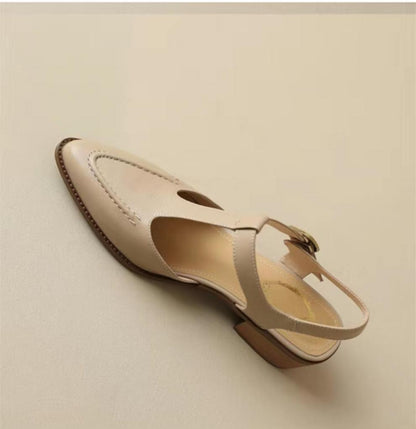 Wide Strap Buckle Shoes