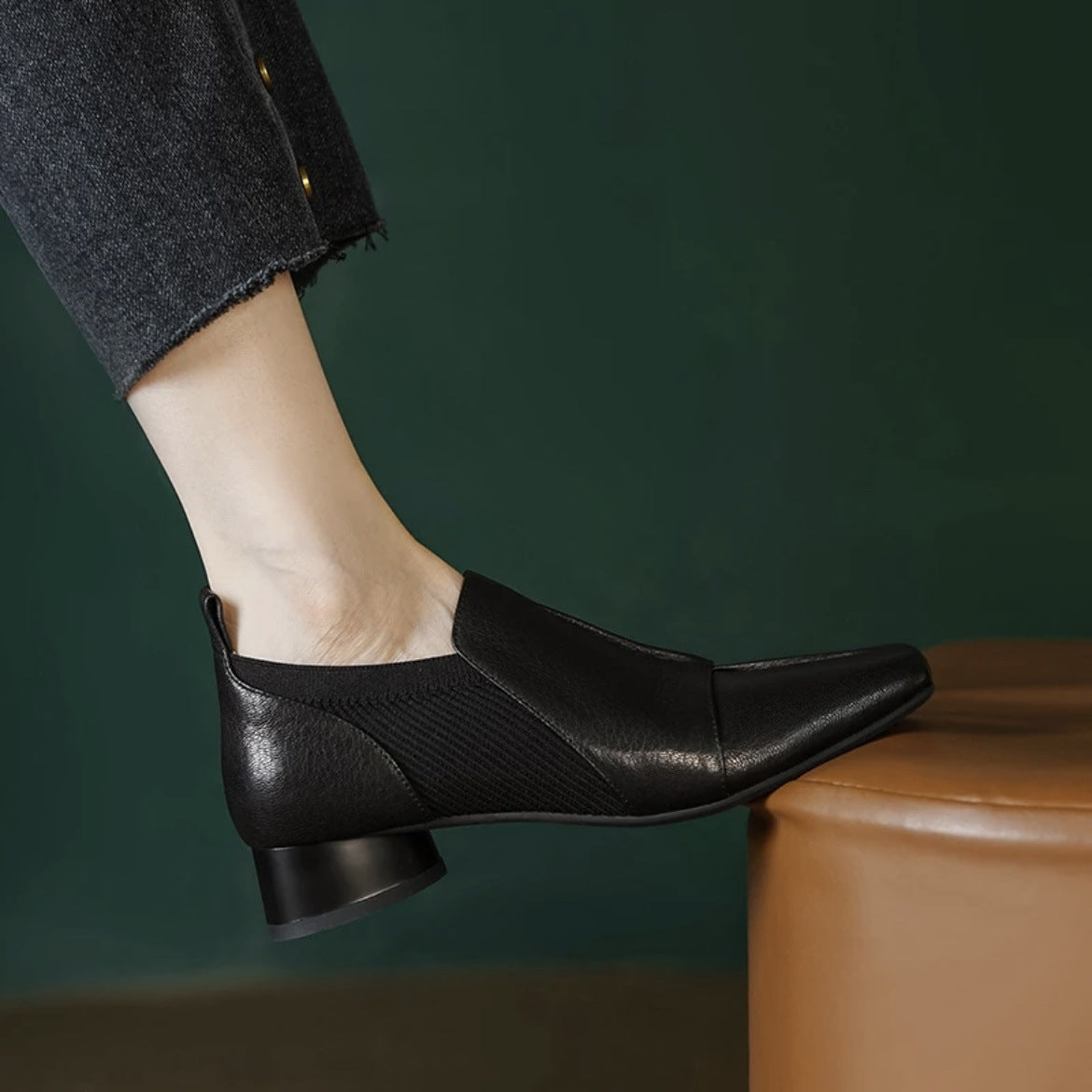 Thick Heel Naked Boots