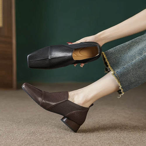 Thick Heel Naked Boots