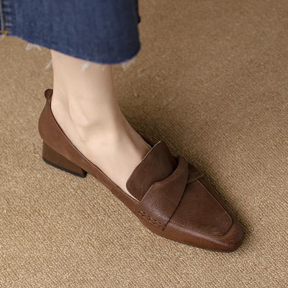 Chunky Heels Square Toe Shoes