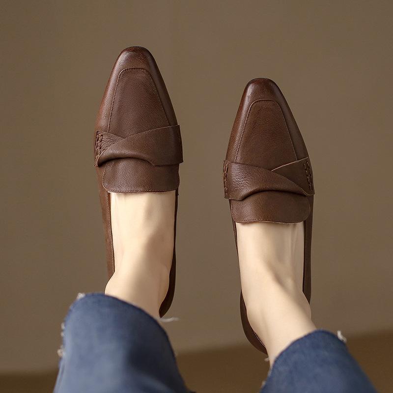 Chunky Heels Square Toe Shoes