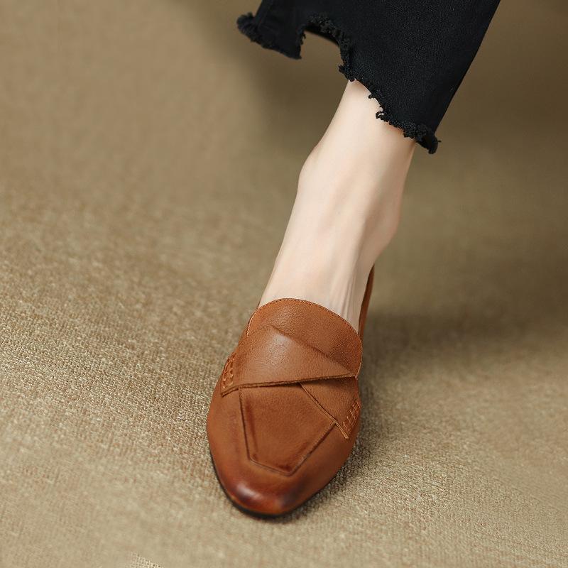 Chunky Heels Square Toe Shoes