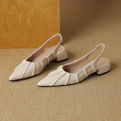 Pleated Slingback Heels