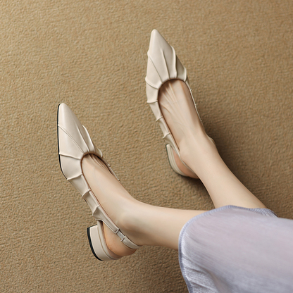 Pleated Slingback Heels
