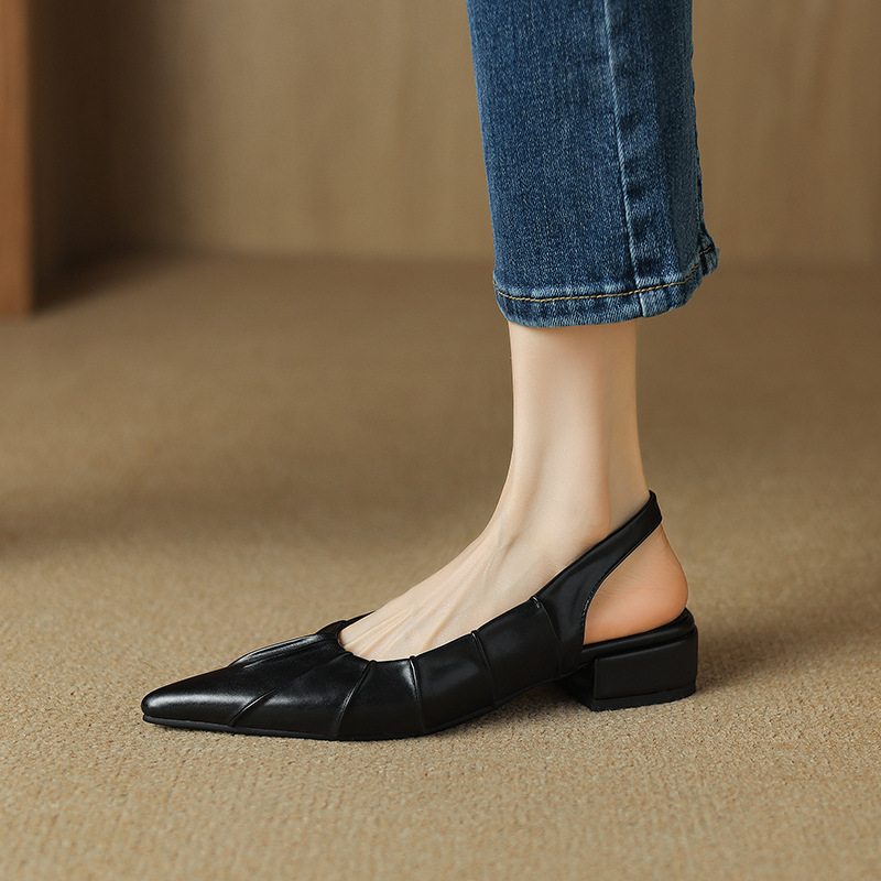 Pleated Slingback Heels