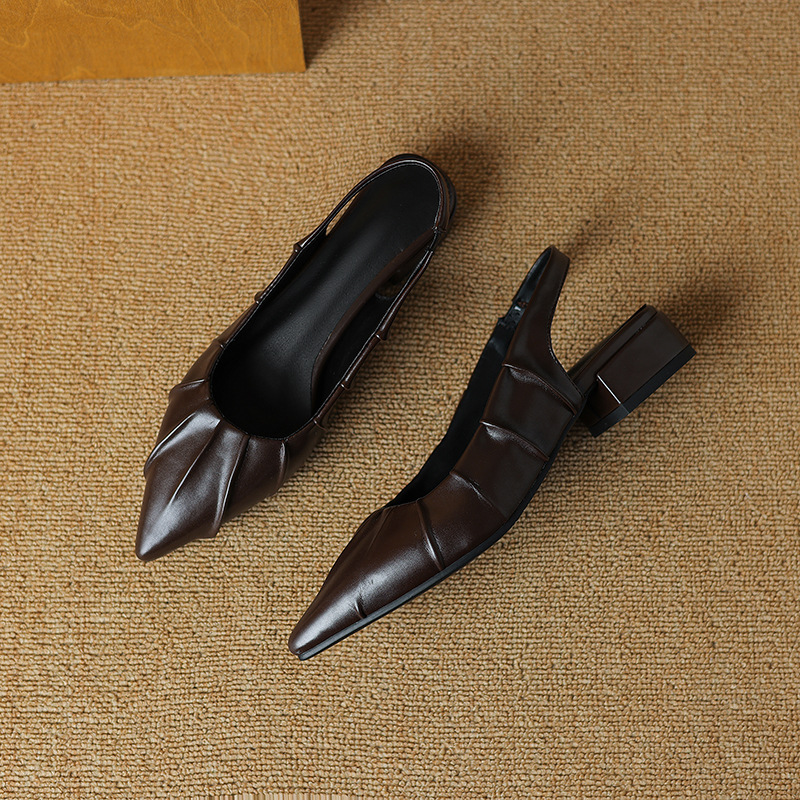Pleated Slingback Heels