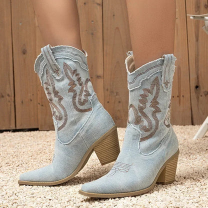 Rustic Denim Boots